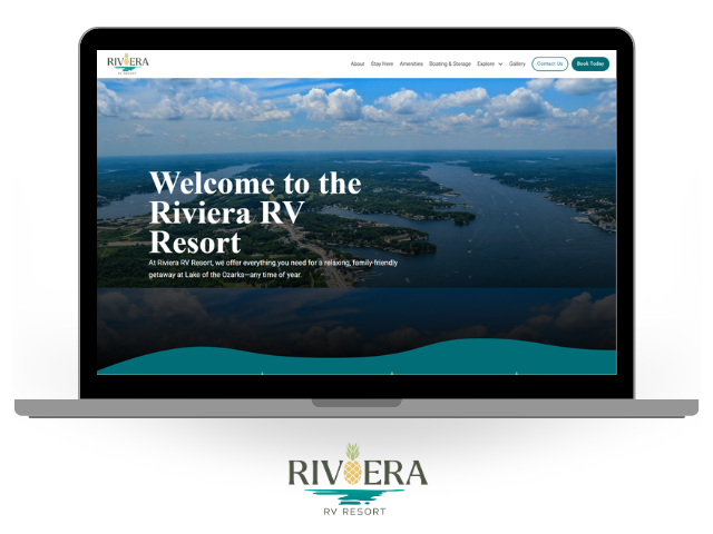 The Riviera RV Resort website design, development and custom booking integration by 1609 Marketing.