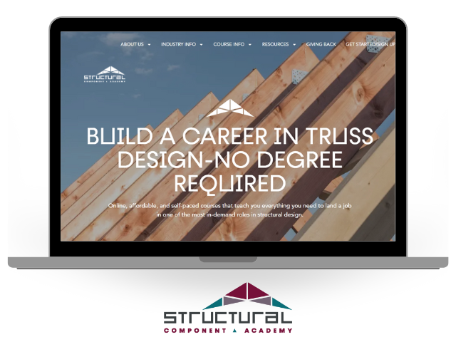 Structural Component Academy, and new online school for truss design, chose 1609 Marketing to create and develop their website for their brand launch.